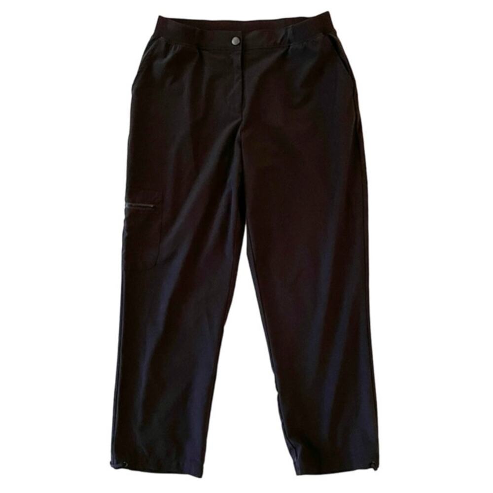 CHICO'S Zenergy Lightweight Cinch Cuff Travel Pants in Black  SZ 8 SHORT